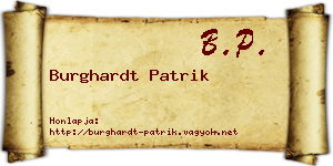 Burghardt Patrik névjegykártya